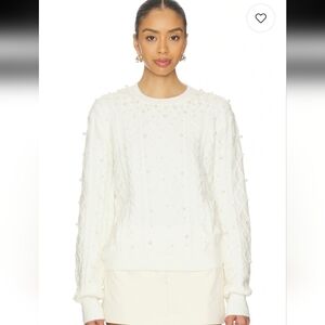 NWT John + Jenn Cable Knit Pearl Embellished Sweater